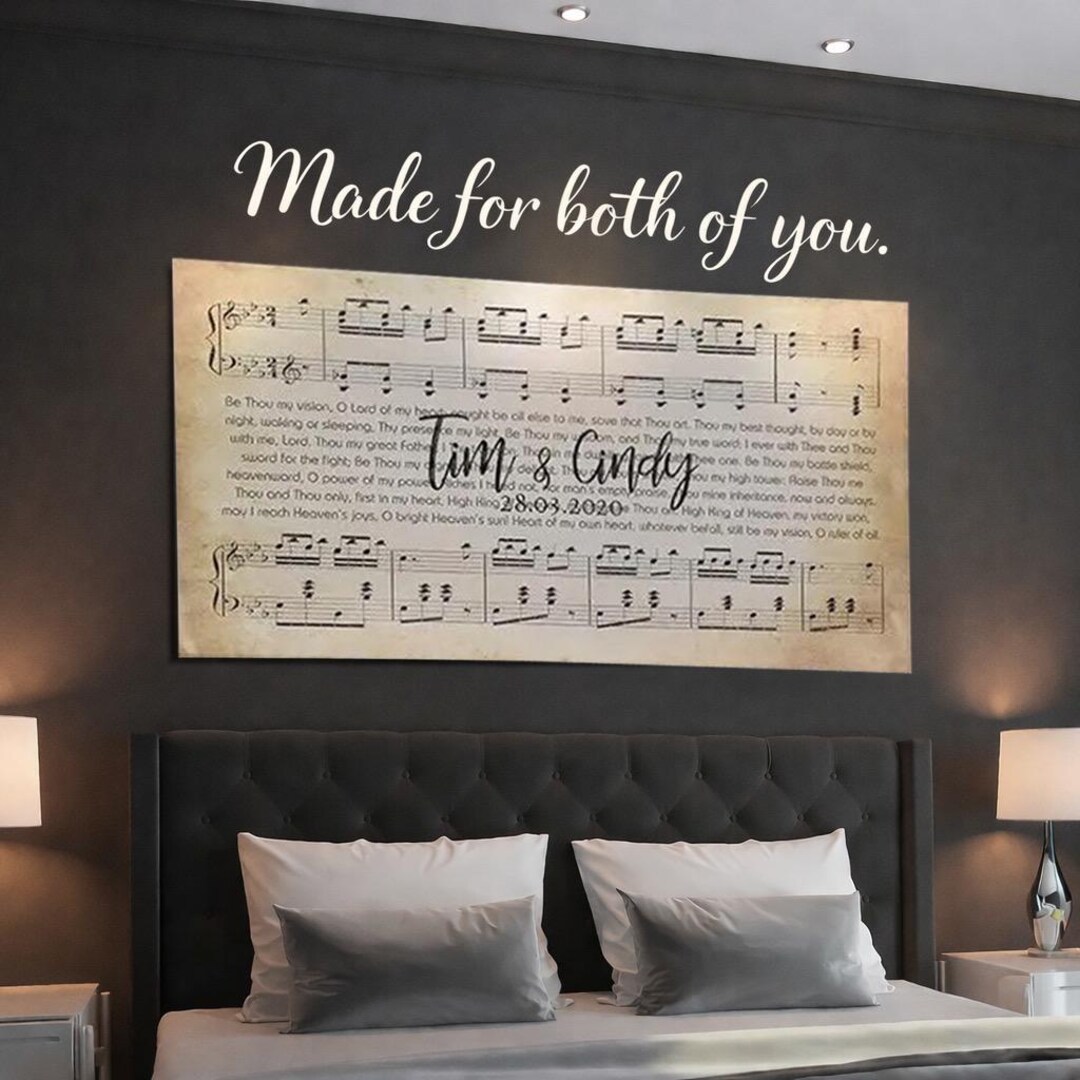 Couples Gift Personalized Canvas, Custom Song Lyrics Print, Romantic ...