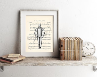 Wizard of Oz Tin Man If I Only Had A Heart Sheet Music Art Print