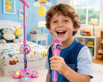 K-POP Demon Hunters Huntr/x Kids Microphone Set Stand Lumi, Mira, Zoe Toy Karaoke Machine