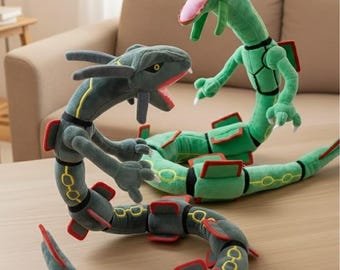 Rayquaza Plushie, Green Dragon Stuffed Animal, Anime Plush Toy