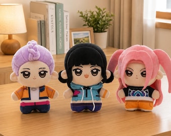 Kpop Demon Hunters Plush Dolls Set Anime Collectible Toy Gift for Kid