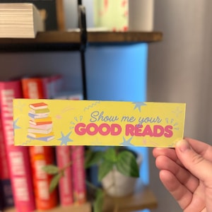 Witziger „Zeig mir deinen Goodreads“-Autoaufkleber | Wetterfester Auto-Magnet | Geschenkidee für Leseratten | Merchandise für Bücherwürmer