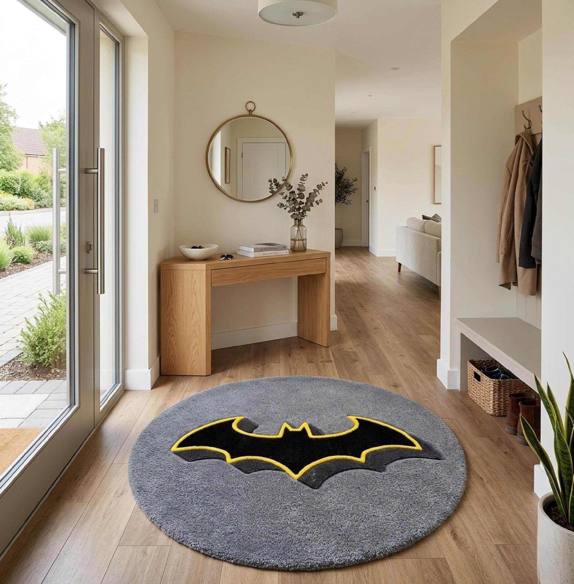 The Batman Riddler Rug Hand-tufted Batman Round Rug - Grey Superhero Kids Room Carpet - Etsy