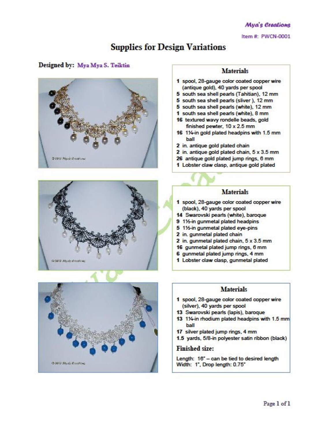 PDF Crocheted Wire Shell Lace Necklace Tutorial How to Make a - Etsy