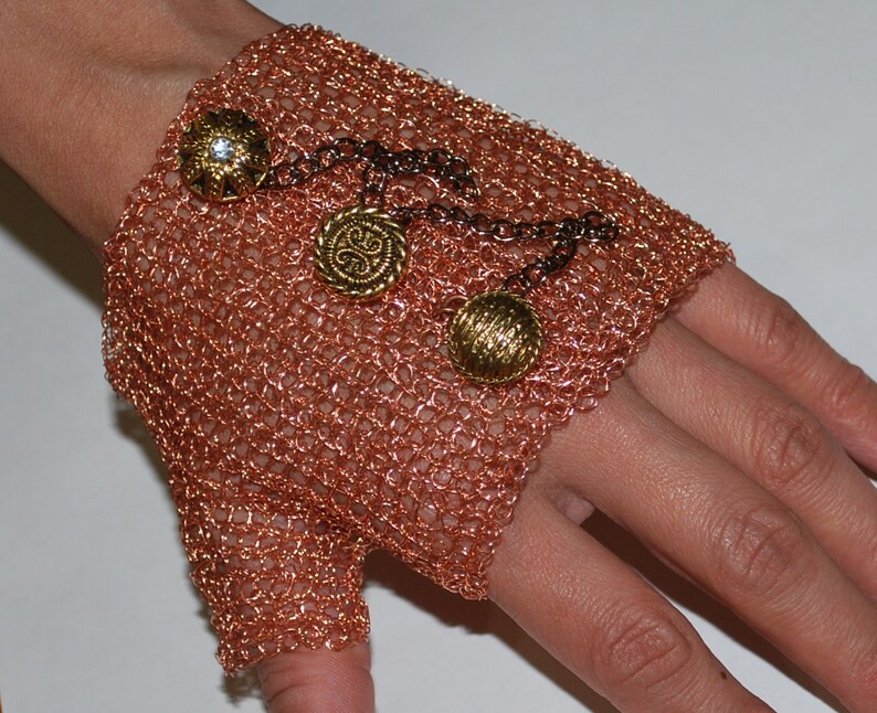 Custom Order, Handmade Crocheted Wire Half Glove, Handmade Fingerless Glove image 2