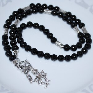 Men Necklace, Men&#39;s Necklace, XO Charm Necklace, Black Onyx Necklace, Gemstone Necklace, Unisex Necklace