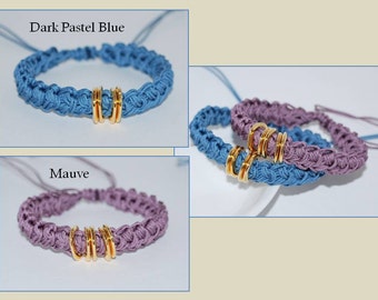 Handmade Cord Bracelet, Stackable Bracelet, Nylon Cord Bracelet, Crocheted Cord Bracelet, Rope Bracelet, Crocheted Bracelet, Pastel Bracelet