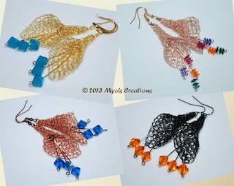 Crocheted Wire Flower Earrings Tutorial (PDF Pattern)