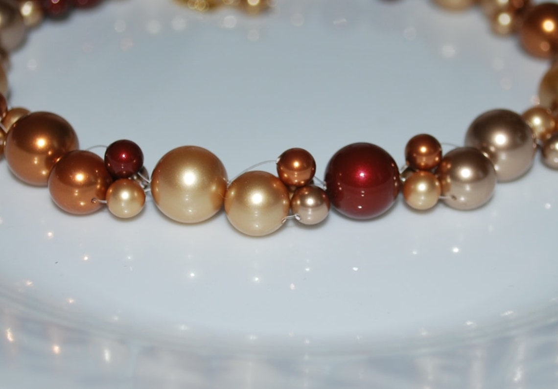 Multi-color Pearl Necklace, Bridal Necklace, Swarovski Pearl Necklace ...