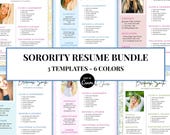 Sorority Resume Bundle | Sorority Recruitment Template Pack | Rush Resume Canva Set | Greek Life Templates | DIGITAL DOWNLOAD