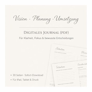 Digital Journal – Vision · Planning · Implementation | Mindfulness & Focus | PDF eJournal (30 pages)