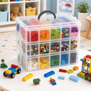 3 Tier Bead Storage Organizer Box, Clear Craft Container for Jewelry, Sewing Supplies