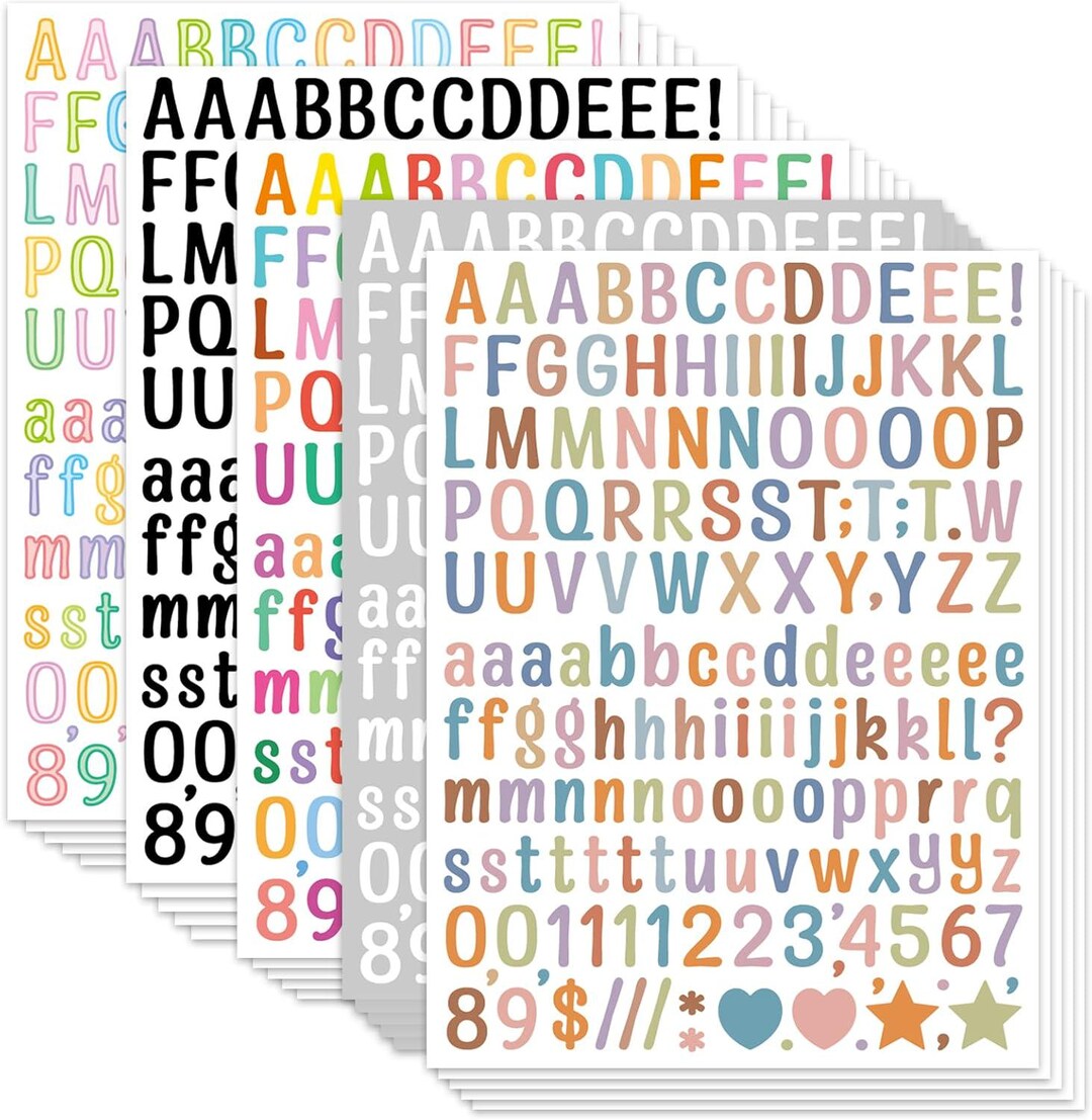 Vinyl Alphabet Letter Stickers, Self-adhesive Number Labels, DIY Crafts ...
