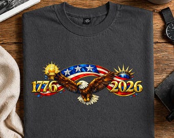Grafica per maglietta con aquila patriottica, America 250 PNG, 1776-2026 USA 250° anniversario