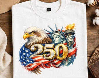 America 250 Grafica PNG, Design patriottico dell'aquila della libertà per maglietta