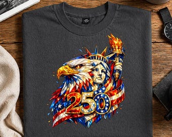 Grafica commemorativa del 250° anniversario della Statua della Libertà con l'aquila patriottica (download digitale)