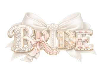 Bride Shirt PNG, Bridal Bow Faux Embroidery Design