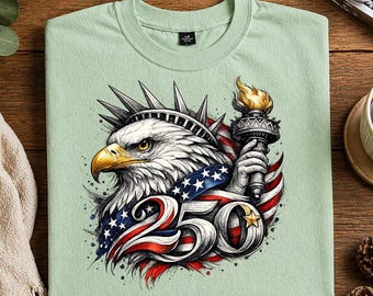 America 250 Grafica PNG, Aquila patriottica Design per maglietta del 4 luglio