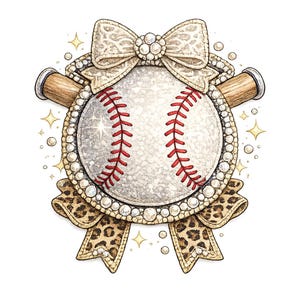 Baseball Mama Bow Crest PNG, Faux Broderi Sublimeringsdesign (Digital Nedladdning)