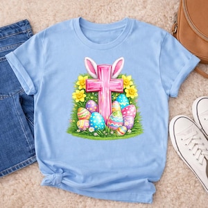Ostern Kreuz PNG, Christian Ostern Sublimation, Buntes Glaube Shirt Design, Instant Download