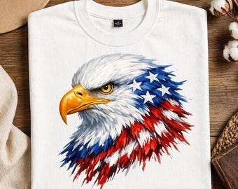 Aquila patriottica PNG, grafica dell'aquila con la bandiera americana,