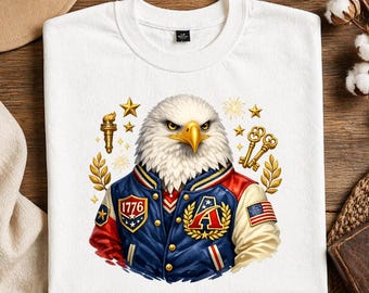 Grafica PNG di un'aquila patriottica, design per maglietta America 250, 4 luglio, 1776-2026