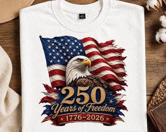 America 250 PNG, grafica per maglietta con aquila patriottica