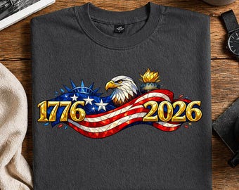 America 250 Grafica PNG, 1776 2026 Design maglietta Aquila Patriottica Bandiera