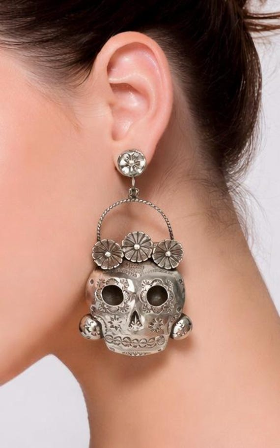 Sterling Silver Statement Dangle Drop Pierced Ear… - image 4