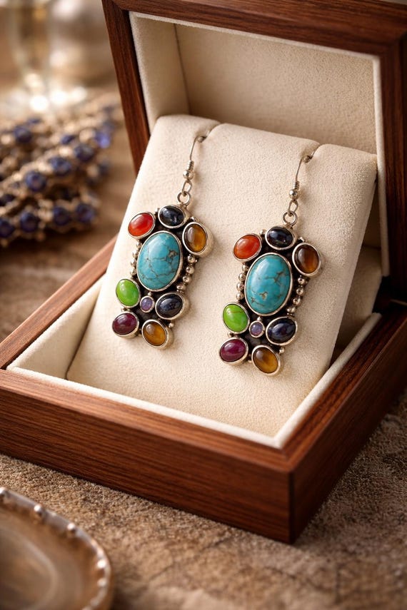 Sterling Silver Statement Dangle Drop Earrings - image 2