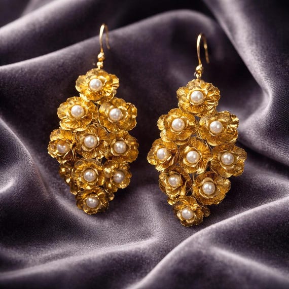Statement Dangle Baroque Pearl Earrings - image 1