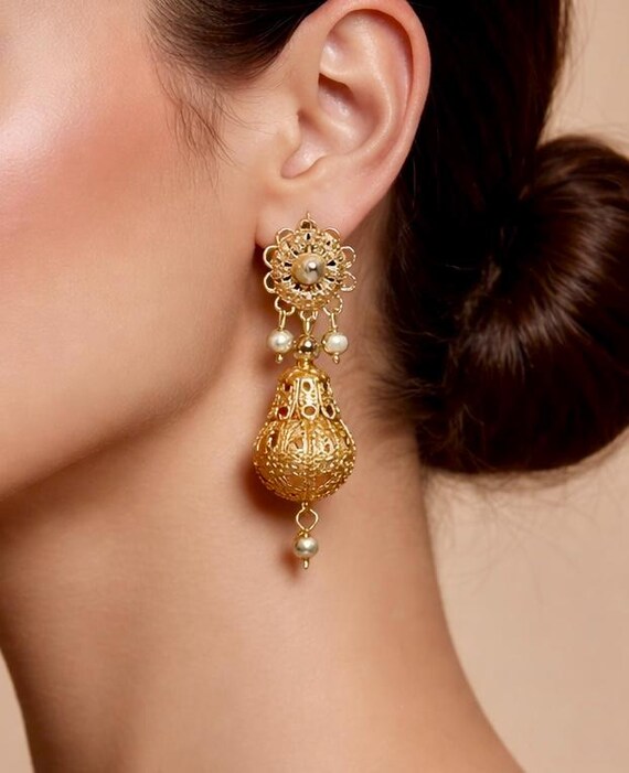 Statement Dangle Baroque Earrings - image 3