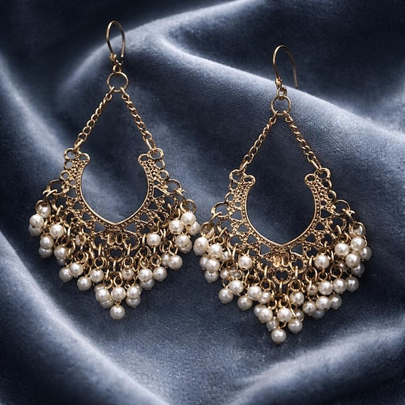 Statement Dangle Baroque Earrings - image 1