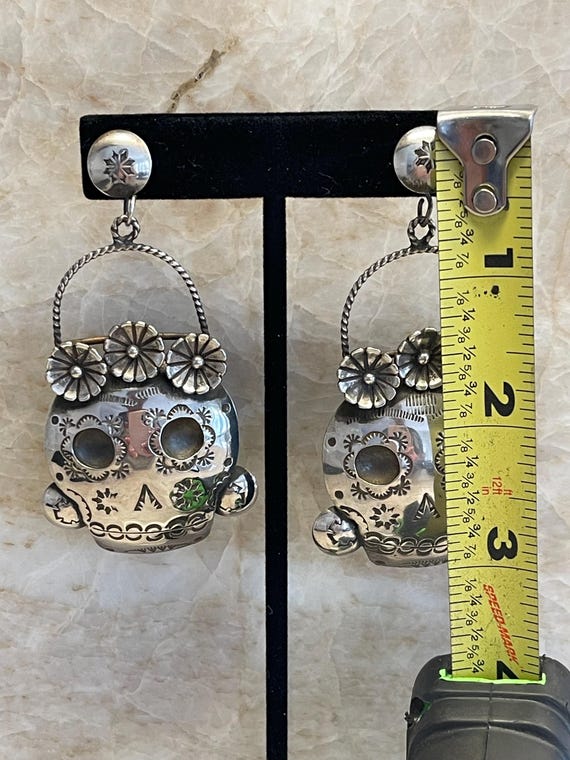 Sterling Silver Statement Dangle Drop Pierced Ear… - image 3