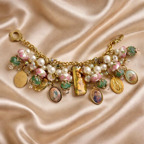 Vintage Statement Religious Charm Bracelet. - image 2