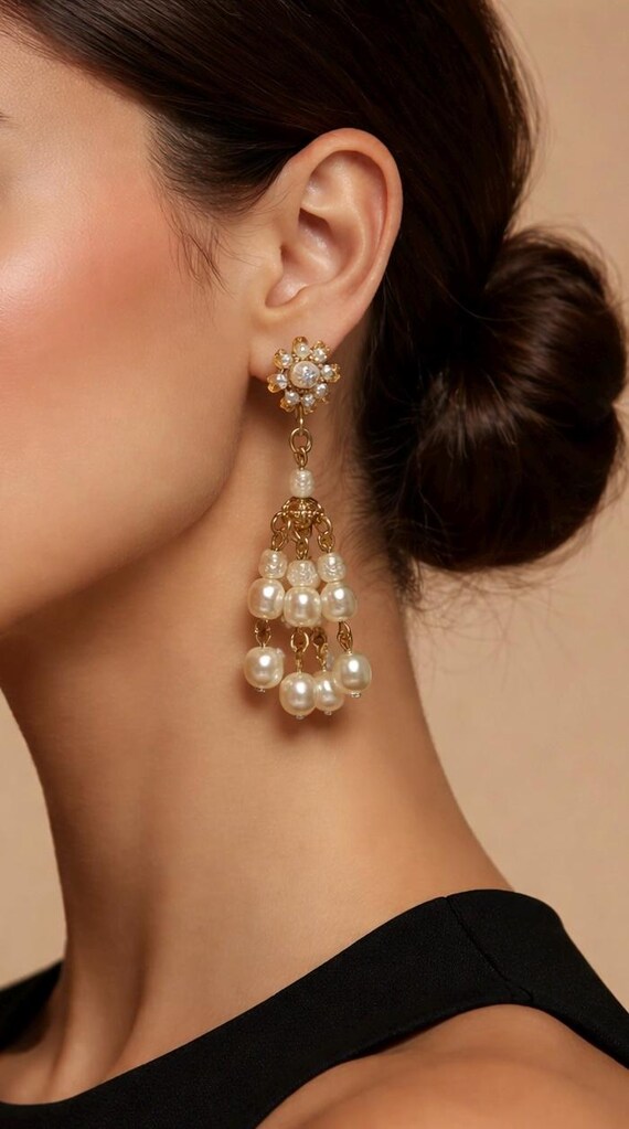 Miriam Haskell Vintage Signed Statement Dangle Ba… - image 2