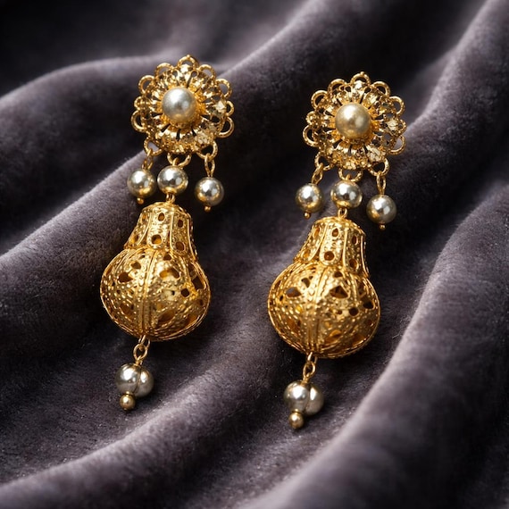 Statement Dangle Baroque Earrings - image 1