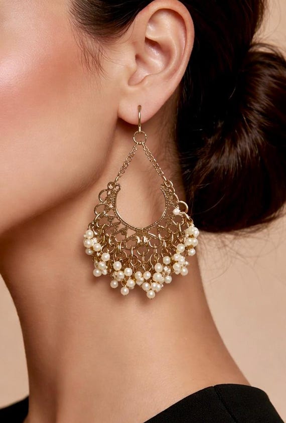 Statement Dangle Baroque Earrings - image 2