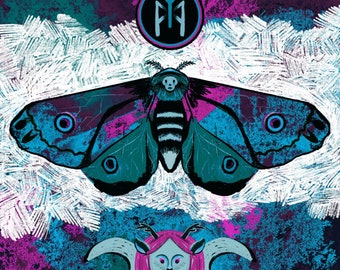 Moth Art Print, Witchy Pagan Faerie Style (JPEG Digital Download)