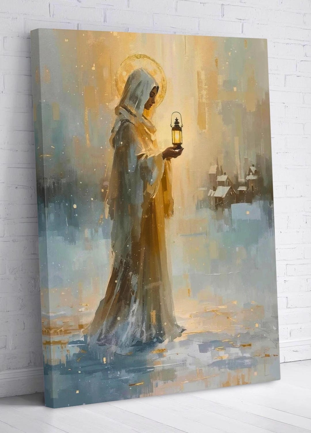 Blessed Virgin Mary Catholic Wall Art, Large Canvas Christian Artwork ...