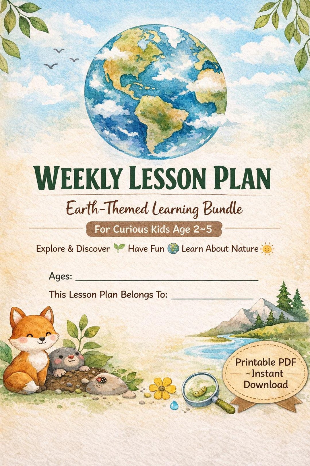 Earth Day Preschool Activities | Hygge Nature Sensory Play Bundle ...