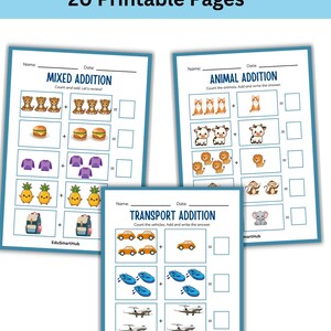 Addition Made Easy | 20 Printable Worksheets for Kids – Fun & Simple Math