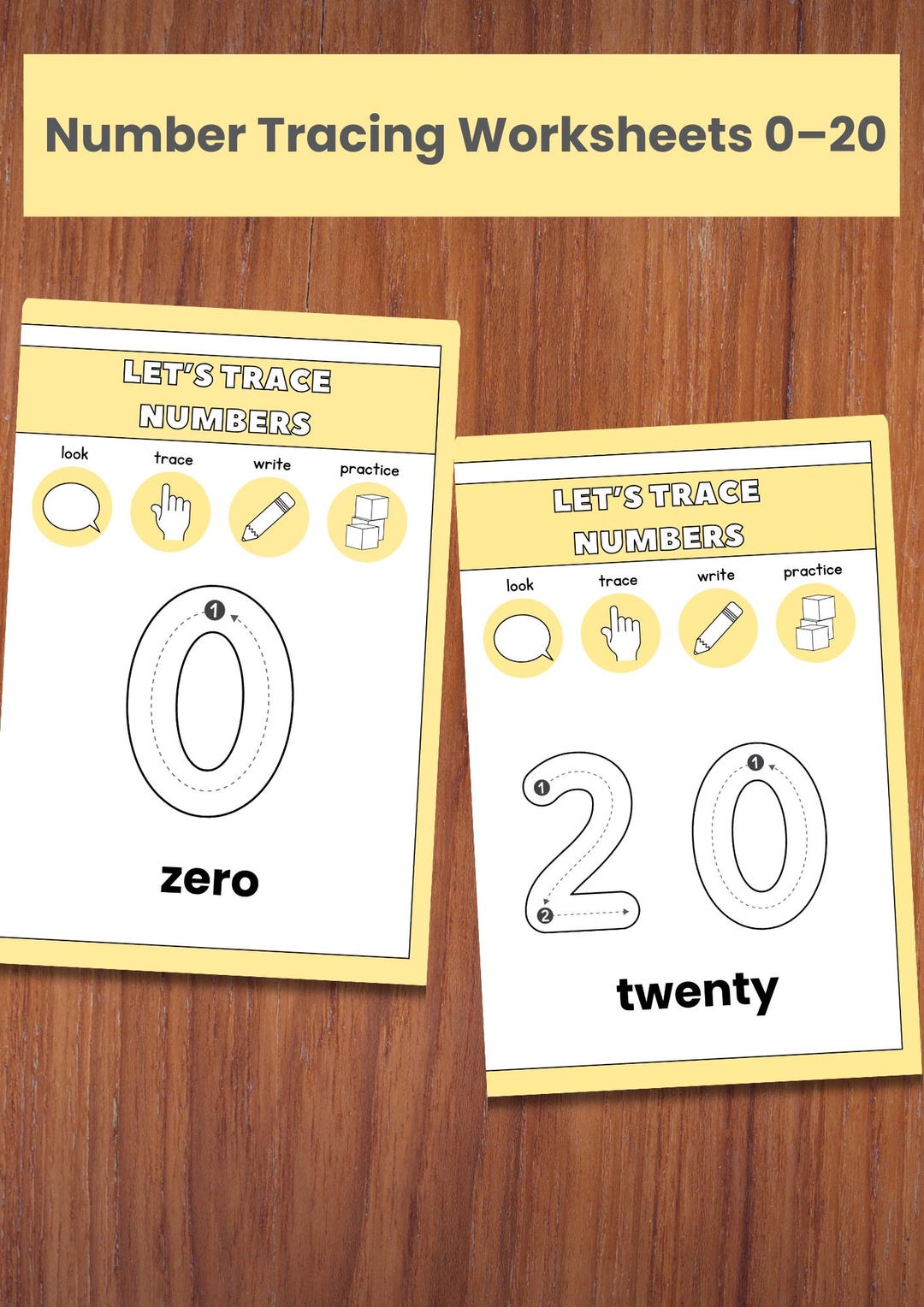 Number Tracing Worksheets 0–20 | Printable Numbers Practice for ...