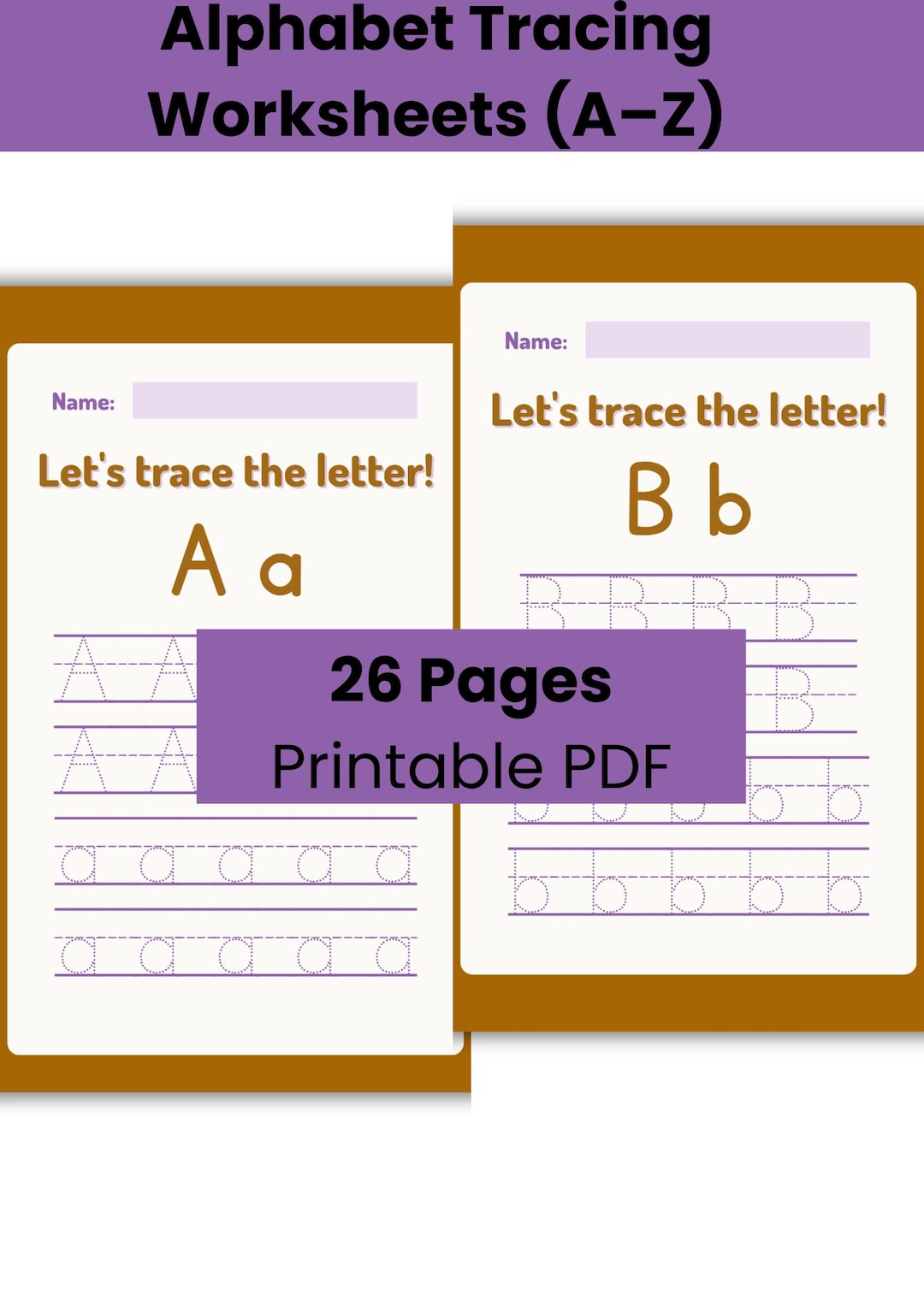 Alphabet Tracing Worksheets (A–Z) | 26 Pages Printable PDF | Preschool ...