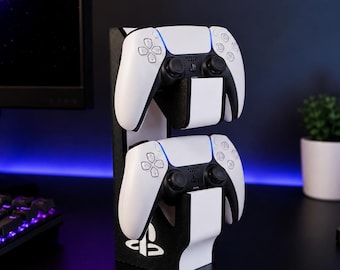 Podstawka pod kontroler PS5 na 2 kontrolery | Uchwyt DualSense | Organizer na biurko do PlayStation 5 | Akcesorium do gier | Prezent dla gracza