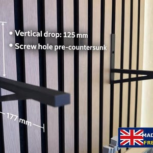 Shelf Brackets for Slat Walls | Acoustic Panel Support | 1 Pair | UK