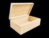 Unfinished Wood Box with Hinges 10 x 6 x 3 3 4