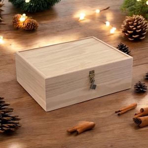 Large Wood Box with Lid Memory Box Gift for Her Keepsake Box Handcrafted Wooden Storage Box Custom Laser Engraved Wood Box Handmade