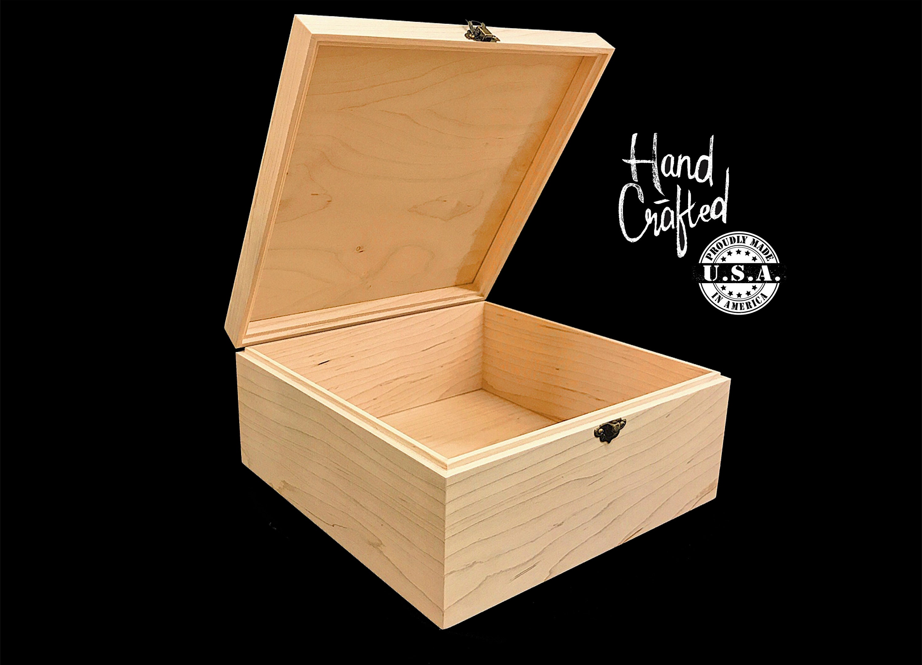 16 cajas de madera sin terminar, caja de madera de 4 tamaños, cajas de  madera rústicas para manualidades, cajas de madera cuadradas, centros de  mesa