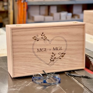 Personalized Wood Memory Box: Engraved Wedding Keepsake